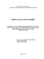 NGHIÊN CỨU ĐẶC ĐIỂM, TÍNH CHẤT LOẠI ĐẤT XÁM PHÙ SA CỔ DƯỚI CÁC TRẠNG THÁI RỪNG KHÁC NHAU TẠI VƯỜN QUỐC GIA LÒ GÒ  XA MÁT TỈNH TÂY NINH