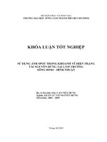 SỬ DỤNG ẢNH SPOT TRONG KHOANH VẼ HIỆN TRẠNG TÀI NGUYÊN RỪNG TẠI LÂM TRƯỜNG SÔNG DINH – BÌNH THUẬN