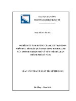 Nghiên cứu ảnh hưởng của quản trị nguồn nhân lực đến kết quả hoạt động kinh doanh của doanh nghiệp nhỏ và vừa trên địa bàn thành phố đà nẵng