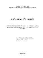 NGHIÊN CỨU SỰ ẢNH HƯỞNG CỦA ĐỘ NGHIỀN VÀ TINH BỘT CATION ĐẾN ĐỘ BỀN CƠ LÝ CỦA BỘT TỪ NGUYÊN LIỆU OCC