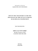 KHẢO SÁT THỰC TRẠNG BỎ HỌC CỦA HỌC SINH ĐỒNG BÀO DÂN TỘC THIỂU SỐ TẠI XÃ AN KHƯƠNG HUYỆN BÌNH LONG TỈNH BÌNH PHƯỚC