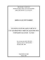 XÂY DỰNG TUYẾN DU LỊCH VÀ ĐỀ XUẤT CÁC GIẢI PHÁP PHÁT TRIỂN DU LỊCH SINH THÁI VƯỜN QUỐC GIA LÒ GÒ – XA MÁT