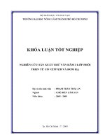 NGHIÊN CỨU SẢN XUẤT THỬ VÁN DĂM 3 LỚP PHỐI TRỘN TỪ CỎ VETIVER VÀ RƠM RẠ
