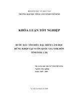 BƯỚC ĐẦU TÌM HIỂU ĐẶC ĐIỂM LÂM HỌC RỪNG KHỘP TẠI VƯỜN QUỐC GIA YOK ĐÔN TỈNH ĐĂK LĂK