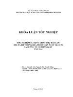 THỬ NGHIỆM SỬ DỤNG CHẤT TRỢ BẢO LƯU DELTA202 TRONG QUÁ TRÌNH SẢN XUẤT GIẤY IN TẠI CÔNG TY CỔ PHẦN GIẤY TÂN MAI