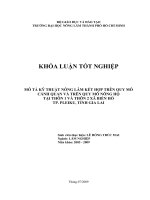 MÔ TẢ KỸ THUẬT NÔNG LÂM KẾT HỢP TRÊN QUY MÔ CẢNH QUAN VÀ TRÊN QUY MÔ NÔNG HỘ TẠI THÔN 1 VÀ THÔN 2 XÃ BIỂN HỒ TP. PLEIKU, TỈNH GIA LAI