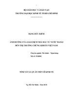 Ảnh hưởng của giao dịch nhà đầu tư nước ngoài đến thị trường chứng khoán việt nam tt 