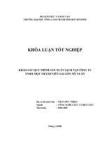 KHẢO SÁT QUY TRÌNH SẢN XUẤT SẠCH TẠI CÔNG TY TNHH MỘT THÀNH VIÊN SÀI GÒN MỸ XUÂN