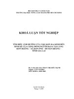 TÌM HIỂU ẢNH HƯỞNG CỦA VQG KON KA KINH ĐẾN SINH KẾ CỦA CỘNG ĐỒNGNGƯỜI BANA TẠI LÀNG KON HLẼNG – XÃ KON PNE – HUYỆN KBANG  TỈNH GIA LAI