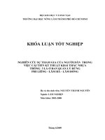 NGHIÊN CỨU SỰ THAM GIA CỦA NGƯỜI DÂN TRONG VIỆC CẢI TIẾN KỶ THUẬT KHAI THÁC NHỰA THÔNG 3 LÁ Ở BAN QUẢN LÝ RỪNG PHI LIÊNG  LÂM HÀ  LÂM ĐỒNG