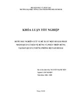 BƯỚC ĐẦU NGHIÊN CƯÚ VÀ ĐỀ XUẤT MỘT SỐ GIẢI PHÁP NHẰM QUẢN LÝ BẢO VỆ RỪNG VÀ PHÁT TRIỂN RỪNG TẠI BAN QUẢN LÝ RỪNG PHÒNG HỘ NAM HUOAI