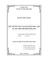 Tiểu thuyết Việt Nam giai đoạn 1986 – 2014 từ góc nhìn phê bình sinh thái (Luận án tiến sĩ)
