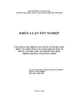 ỨNG DỤNG GIS TRONG XÂY DỰNG CƠ SỞ DỮ LIỆU PHỤC VỤ CHO CÔNG TÁC GIAO KHOÁN BẢO VỆ RỪNG TẠI TIỂU KHU 136 THUỘC BAN QLR PHÒNG HỘ ĐẦU NGUỒN ĐA NHIM