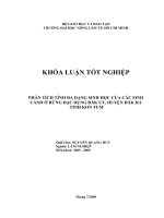 PHÂN TÍCH TÍNH ĐA DẠNG SINH HỌC CỦA CÁC SINH CẢNH Ở RỪNG ĐẶC DỤNG ĐĂK UY, HUYỆN ĐĂK HÀ TỈNH KON TUM