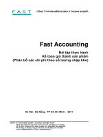 Bài tập thực hành Kế toán giá thành sản phẩm theo slnk  FA10 2 BTTH 086