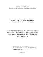 KHẢO SÁT TÍNH ỔN ĐỊNH CỦA DÂY CHUYỀN SẢN XUẤT GIẤY VẤN ĐẦU LỌC THUỐC LÁ ĐỊNH LƯỢNG 27 GM2 CÔNG SUẤT 12 TẤN NGÀY TẠI CÔNG TY TNHH SẢN XUẤT GIẤY GLATZ
