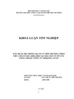 XÂY DỰNG HỆ THỐNG QUẢN LÝ MÔI TRƯỜNG THEO TIÊU CHUẨN ISO 14001:2004 TẠI NHÀ MÁY Ô TÔ CỬU LONG THUỘC CÔNG TY MEKONG AUTO