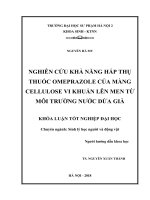 Nghiên cứu khả năng hấp thụ thuốc omeprazole của màng cellulose vi khuẩn lên men từ môi trường nước dừa già