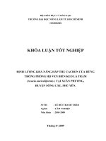 ĐỊNH LƯỢNG KHẢ NĂNG HẤP THỤ CACBON CỦA RỪNG TRỒNG PHÒNG HỘ VEN BIỂN KEO LÁ TRÀM (Acacia auriculiformis ) TẠI XUÂN PHƯƠNG, HUYỆN SÔNG CẦU, PHÚ YÊN