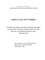 ỨNG DỤNG GIS TRONG XÂY DỰNG CƠ SỞ DỮ LIỆU PHỤC VỤ CHO CÔNG TÁC QUẢN LÝ BẢO VỆ RỪNG TẠI TIỂU KHU 702, 716 XÃ MÔ RAI, HUYỆN SA THẦY, TỈNH KON TUM