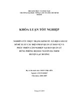 NGHIÊN CỨU THỰC TRẠNG KINH TẾ XÃ HỘI LÀM CƠ SỞ ĐỀ XUẤT CÁC BIỆN PHÁP QUẢN LÝ BẢO VỆ VÀ PHÁT TRIỂN LÂM NGHIỆP TẠI BAN QUẢN LÝ RỪNG PHÒNG HỘ ĐẦU NGUỒN ĐA NHIM HUYỆN LẠC DƯƠNG