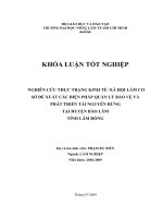 NGHIÊN CỨU THỰC TRẠNG KINH TẾ XÃ HỘI LÀM CƠ SỞ ĐỀ XUẤT CÁC BIỆN PHÁP QUẢN LÝ BẢO VỆ VÀ PHÁT TRIỂN TÀI NGUYÊN RỪNG TẠI HUYỆN BẢO LÂM TỈNH LÂM ĐỒNG