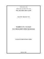Nghiên cứu văn bản tác phẩm diễn Nôm Nhị độ mai (Luận án tiến sĩ)