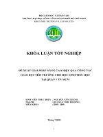 ĐỀ XUẤT GIẢI PHÁP NÂNG CAO HIỆU QUẢ CÔNG TÁC GIÁO DỤC MÔI TRƯỜNG CHO HỌC SINH TIỂU HỌC TẠI QUẬN 1 TP. HCM