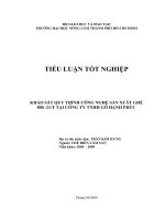 KHẢO SÁT QUY TRÌNH CÔNG NGHỆ SẢN XUÂT GHẾ 800 21T TẠI CÔNG TY TNHH GỖ HẠNH PHÚC