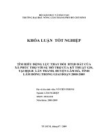 TÌM HIỂU ĐỘNG LỰC THAY ĐỔI HTSD ĐẤT CỦA XÃ PHÚC THỌ VỚI SỰ HỖ TRỢ CỦA KỸ THUẬT GIS, TẠI BQLR LÁN TRANH, HUYỆN LÂM HÀ, TỈNH LÂM ĐỒNG TRONG GIAI ĐOẠN 20002005