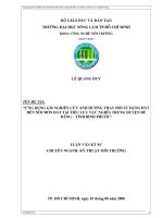 ỨNG DỤNG GIS NGHIÊN CỨU ẢNH HƯỞNG SỰ THAY ĐỔI ĐẾN XÓI MÒN ĐẤT TẠI TIỂU LƯU VỰC NGHĨA TRUNG, HUYỆN BÙ ĐĂNG, TỈNH BÌNH PHƯỚC