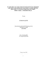 TƯ LIỆU HOÁ CÁC LOÀI LÂM SẢN NGOÀI GỖ CÓ GIÁ TRỊ DƯỢC LIỆU ĐƯỢC CỘNG ĐỒNG DÂN TỘC KINH VÀ CHĂM THƯỜNG KHAI THÁC VÀ SỬ DỤNG Ở KHU BẢO TỒN THIÊN NHIÊN TAKÓU – TỈNH BÌNH THUẬN