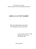 ĐIỀU TRA THÀNH PHẦN LOÀI CHIM Ở VƯỜN QUỐC GIA LÒ GÒ XA MÁT