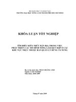 TÌM HIỂU KIẾN THỨC BẢN ĐỊA TRONG VIỆC PHÁT TRIỂN CÁC MÔ HÌNH NÔNG LÂM KẾT HỢP Ở CÁC KHU VỰC TRỰC THUỘC BAN QUẢN LÝ RỪNG TÀ NUNG