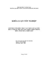 GÓP PHẦN TÌM HIỂU THỰC VẬT THÂN GỖ TẠI TIỂU KHU 33 THUỘC KHU BẢO TỒN THIÊN NHIÊN PHONG ĐIỀN, TỈNH THỪA THIÊN HUẾ