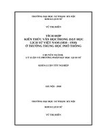 TÍCH HỢP  KIẾN THỨC VĂN HỌC TRONG DẠY HỌC  LỊCH SỬ VIỆT NAM (1858  1918)  Ở TRƯỜNG TRUNG HỌC PHỔ THÔNG