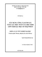 Xây dựng công cụ đánh giá năng lực học toán của học sinh lớp 5 khi dạy học số thập phân (Khóa luận tốt nghiệp)