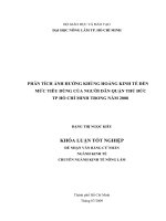 PHÂN TÍCH ẢNH HƯỞNG KHỦNG HOẢNG KINH TẾ ĐẾN MỨC TIÊU DÙNG CỦA NGƯỜI DÂN QUẬN THỦ ĐỨC TP HỒ CHÍ MINH TRONG NĂM 2008