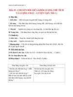 Giáo án Hóa học 8 bài 19: Chuyển đổi giữa khối lượng, thể tích và lượng chất