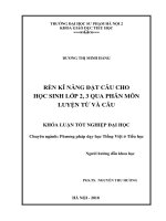 Rèn kĩ năng đặt câu cho học sinh lớp 2, 3 qua phân môn luyện từ và câu