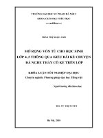 Mở rộng vốn từ cho học sinh lớp 4, 5 thông qua kiểu bài kể chuyện đã nghe thầy cô kể trên lớp