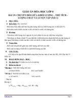 Giáo án Hóa học 8 bài 19: Chuyển đổi giữa khối lượng, thể tích và lượng chất