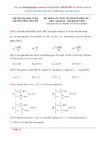 Đề thi thử THPT QG môn toán  năm học 2017 2018   THPT chuyên đại học vinh  nghệ an   file word có lời giải chi tiết