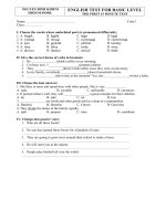 the first 15 test kiểm tra 15 phút