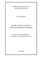 Dạy học giải toán có lời văn chứa yếu tố thời gian (Khóa luận tốt nghiệp)