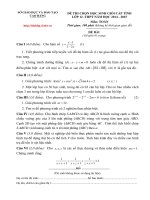 Đề thi HSG Toán 12 tỉnh Cao Bằng 20142015 (Có đáp án)