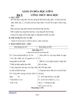 Giáo án Hóa học 8 bài 9: Công thức hóa học