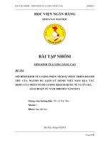 Mô hình kinh tế lượng phân tích sự phát triển doanh thu của ngành du lịch qua tác động của nhân tố khách quốc tế và tỷ giá (giai đoạn 2000  2017)