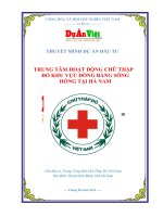 Dự án trung tâm hoạt động chữ thập đỏ khu vực đồng bằng sông hồng tại hà nam 