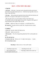 Giáo án Hóa học 8 bài 9: Công thức hóa học